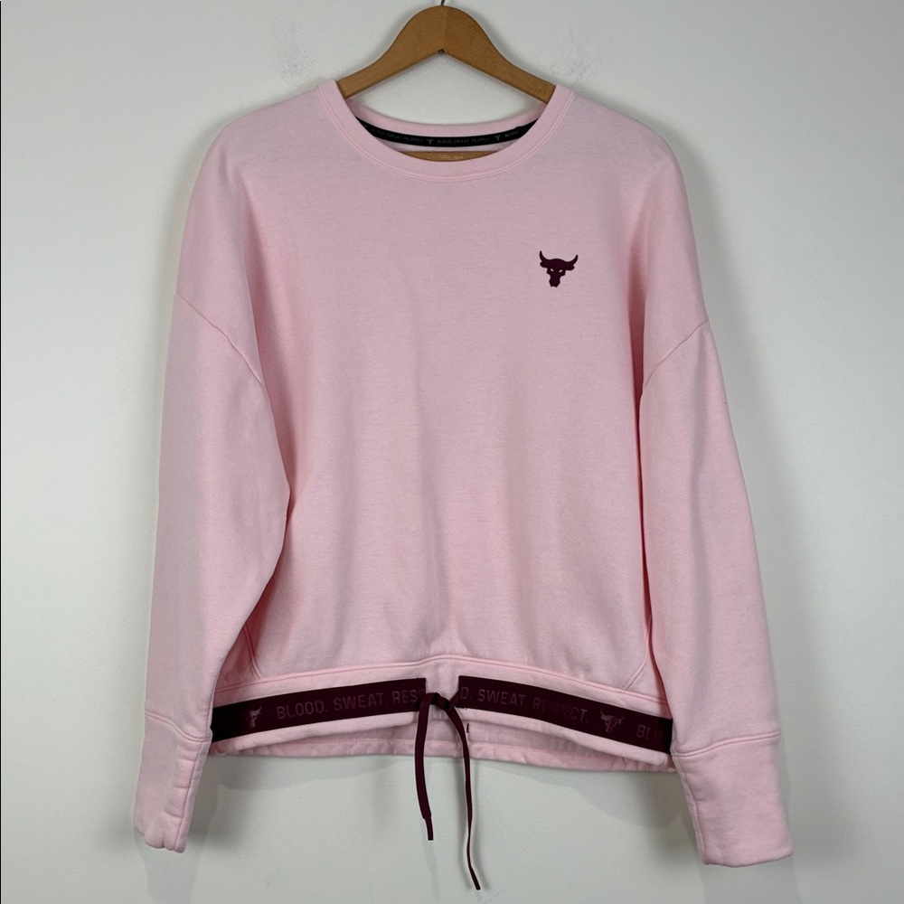 Under Armour Project Rock Women’s Large Pink Sweatshirt Waist Tie